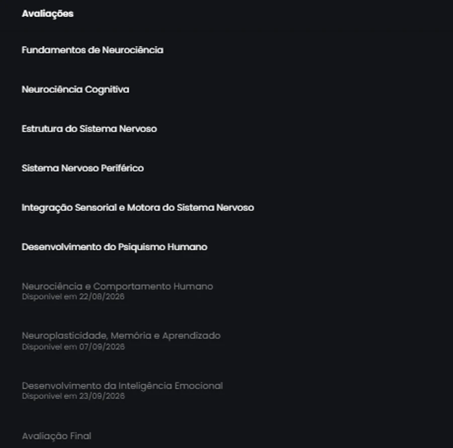 Grade de Neurociência e Comportamento