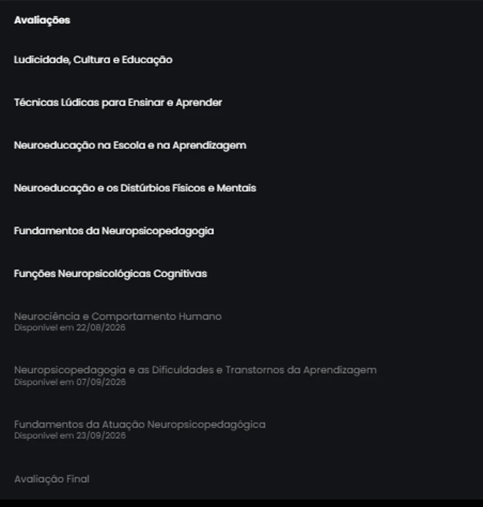 Grade de Neuropsicopedagogia